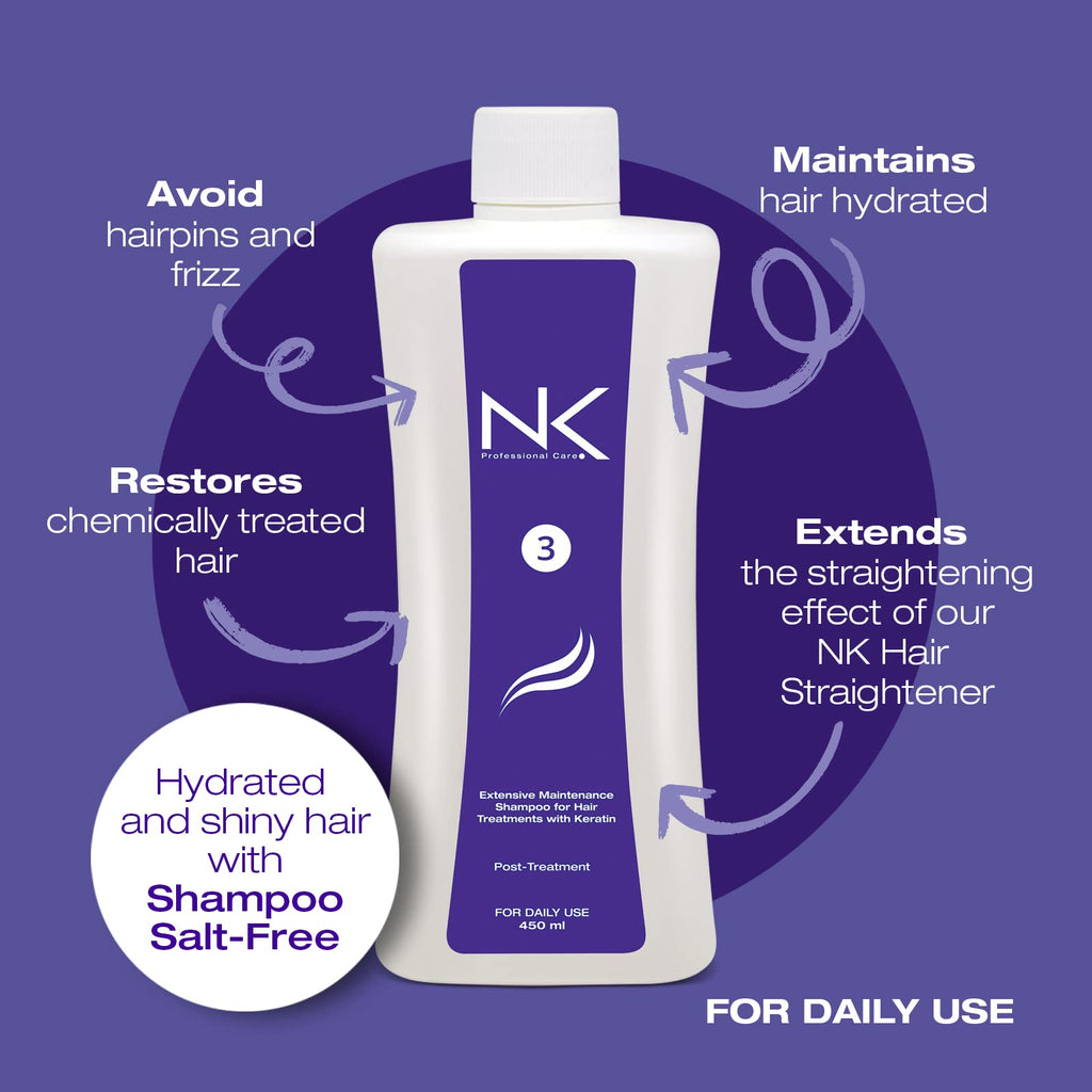 NK Professional Care Step 3 Extensive Maintenance Shampoo for Keratin Treatments – Salt-Free, 950ml