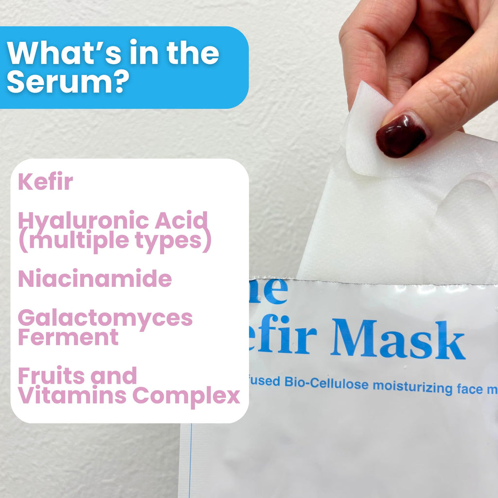 NKG The Kefir Mask - Premium Kefir-Based Biocellulose Sheet Mask (4-Pack) for Deep Hydration