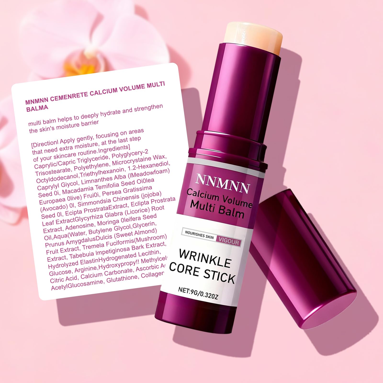 nnmnn Calcium Volume Multi Balm Stick – Hydration, Smoothing & Firming for Face, Eyes & Neck