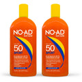 NO-AD SPF 50 SPORT Sunscreen Lotion – Hypoallergenic, Broad Spectrum UVA/UVB, Water Resistant, 16oz Pack of 2