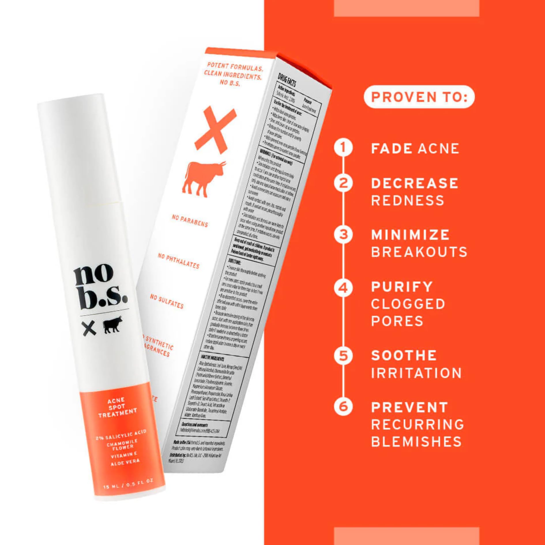 No Bad Stuff Acne Spot Treatment – 2% Salicylic Acid, Chamomile & Aloe Vera (0.5 oz)