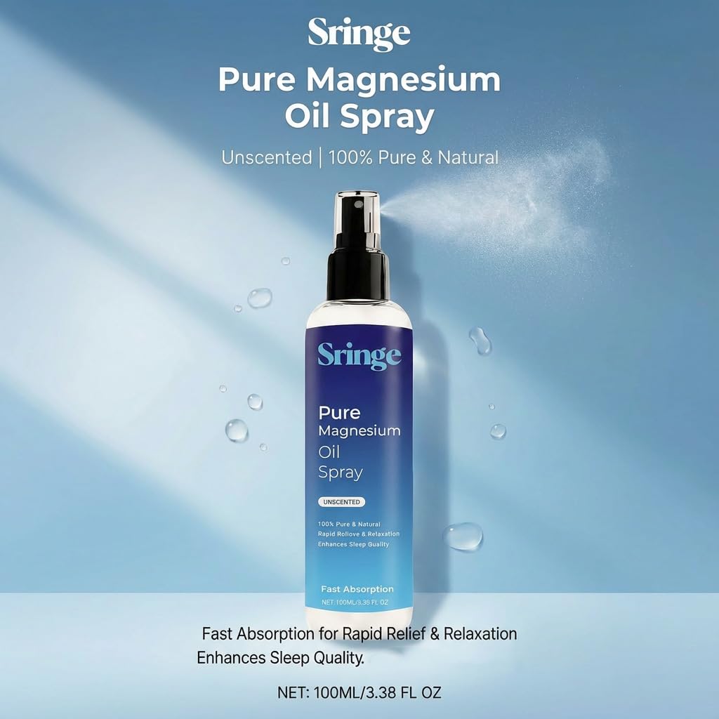 NO BALD Sringe Pure Magnesium Oil Spray – Fast Absorption for Muscle Comfort & Stress Support | 3.38 FL OZ