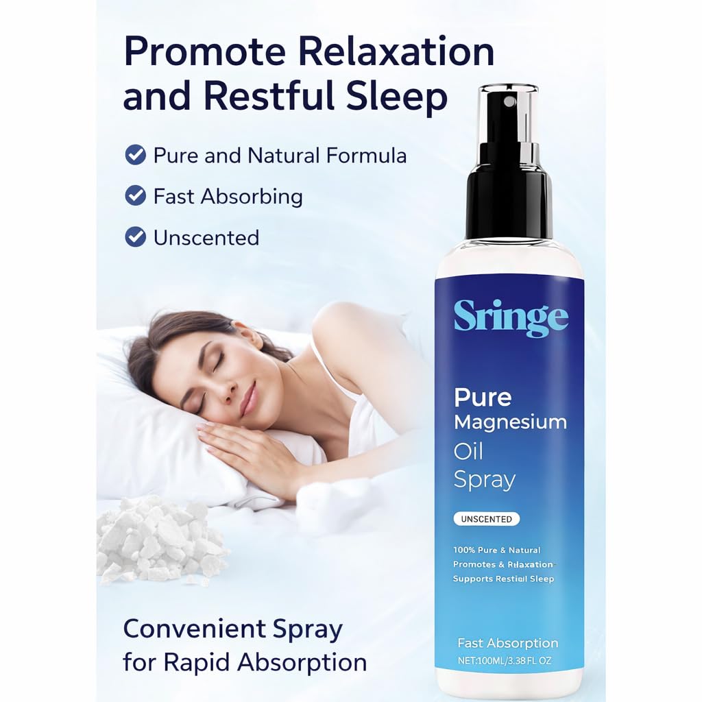 NO BALD Sringe Pure Magnesium Oil Spray – Fast Absorption for Muscle Comfort & Stress Support | 3.38 FL OZ