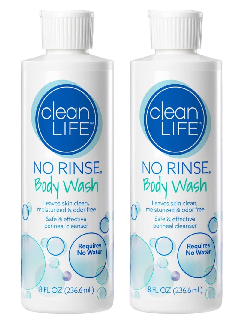 No-Rinse Body Wash 8 oz (Pack of 2) – Rinse-Free, Moisturizing, Odor-Free