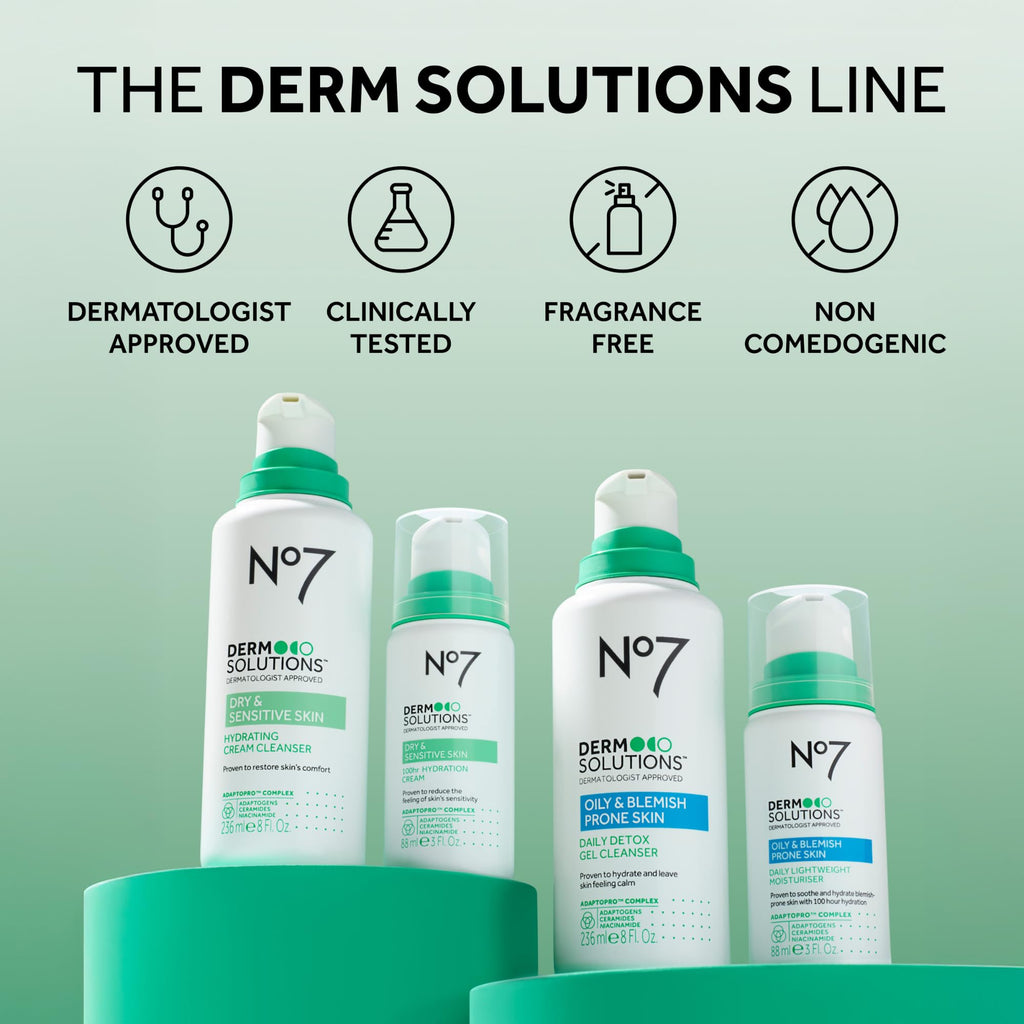 No7 Derm Solutions Daily Detox Foaming Cleanser | Ceramides, Niacinamide & Adaptogens