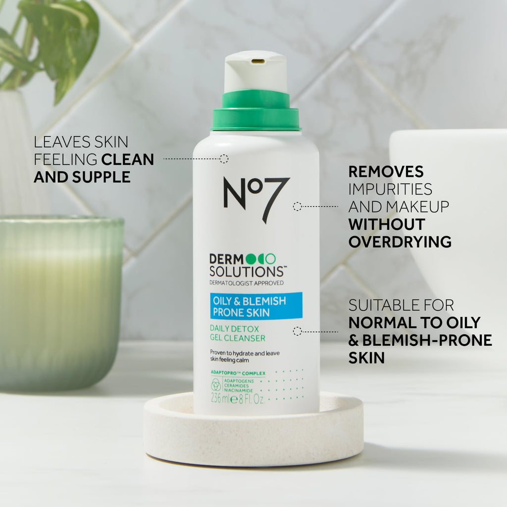 No7 Derm Solutions Daily Detox Foaming Cleanser | Ceramides, Niacinamide & Adaptogens