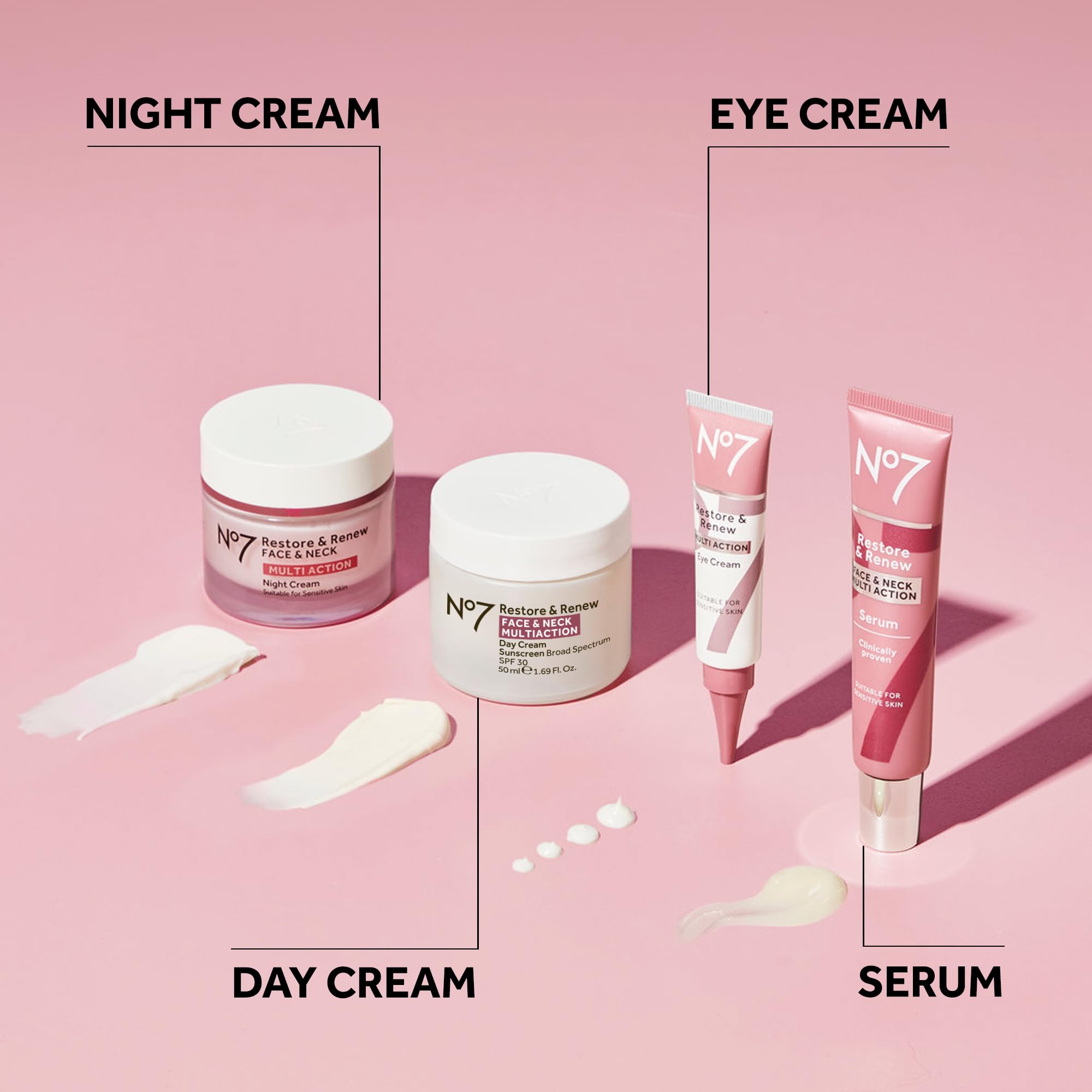 No7 Restore & Renew SPF 30 Day Cream – Firming Hydration with Hyaluronic Acid (Fragrance-Free)