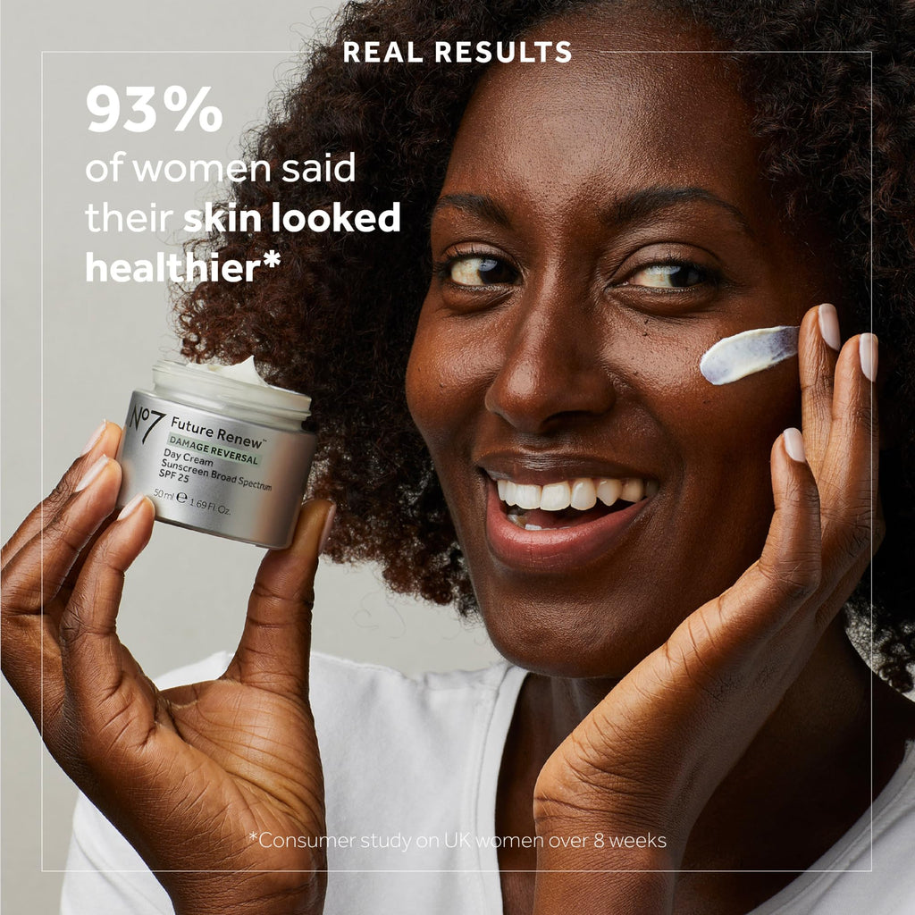 No7 Future Renew Damage Reversal Face Cream SPF 25 | Peptide-Driven Anti-Aging Moisturizer (1.69 oz)