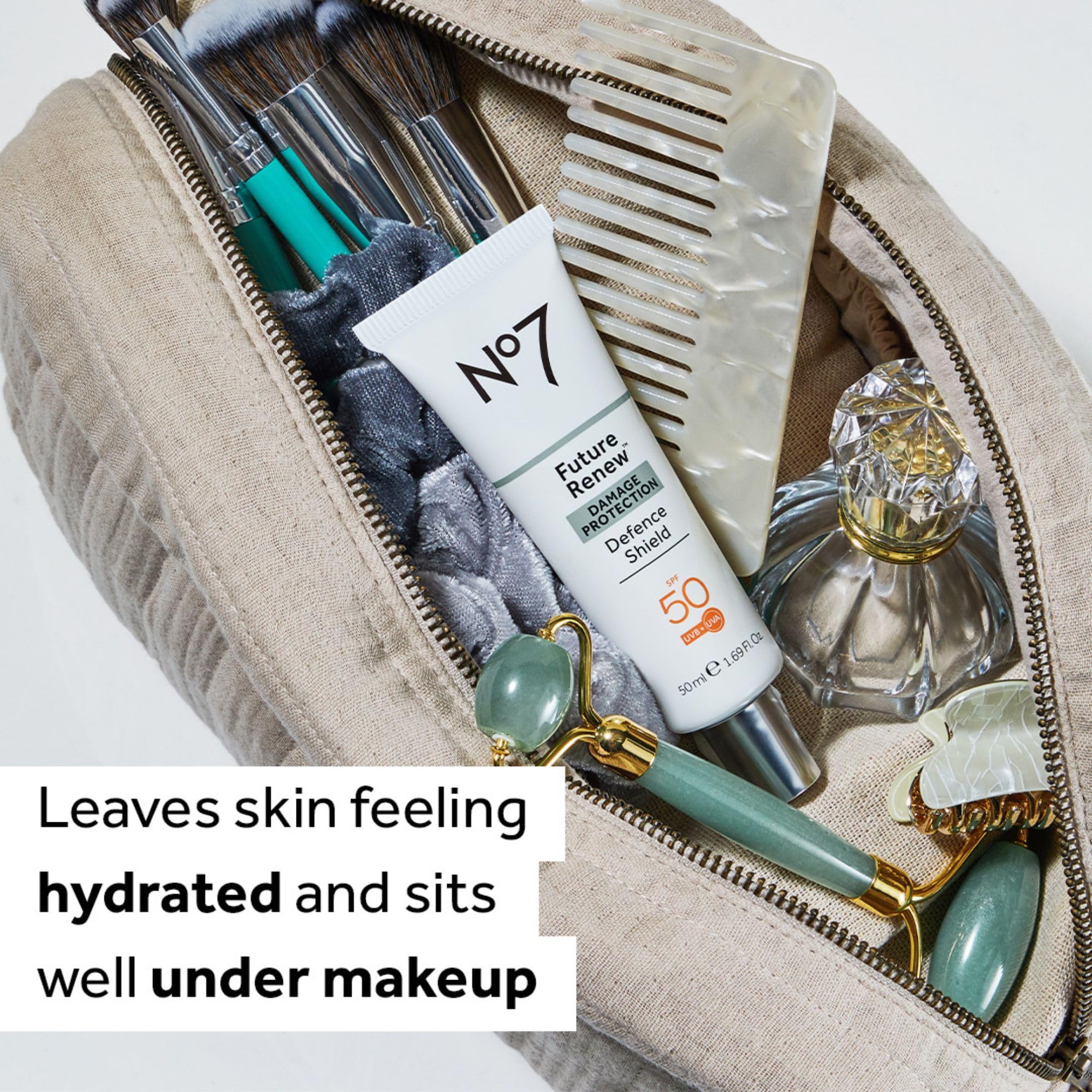No7 Future Renew Defense Shield SPF 50 – Oil-Free Facial Moisturizer & Sunscreen with Peptides