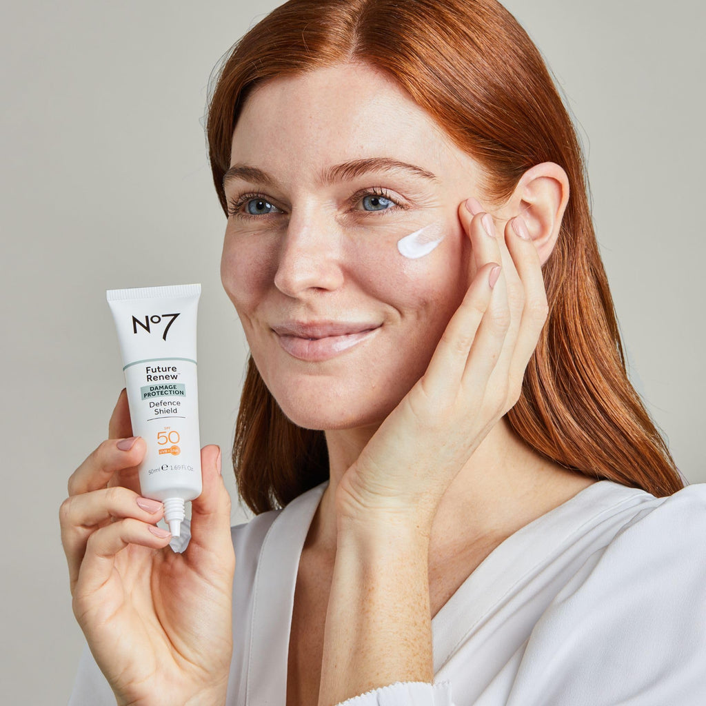No7 Future Renew Defense Shield SPF 50 – Oil-Free Facial Moisturizer & Sunscreen with Peptides