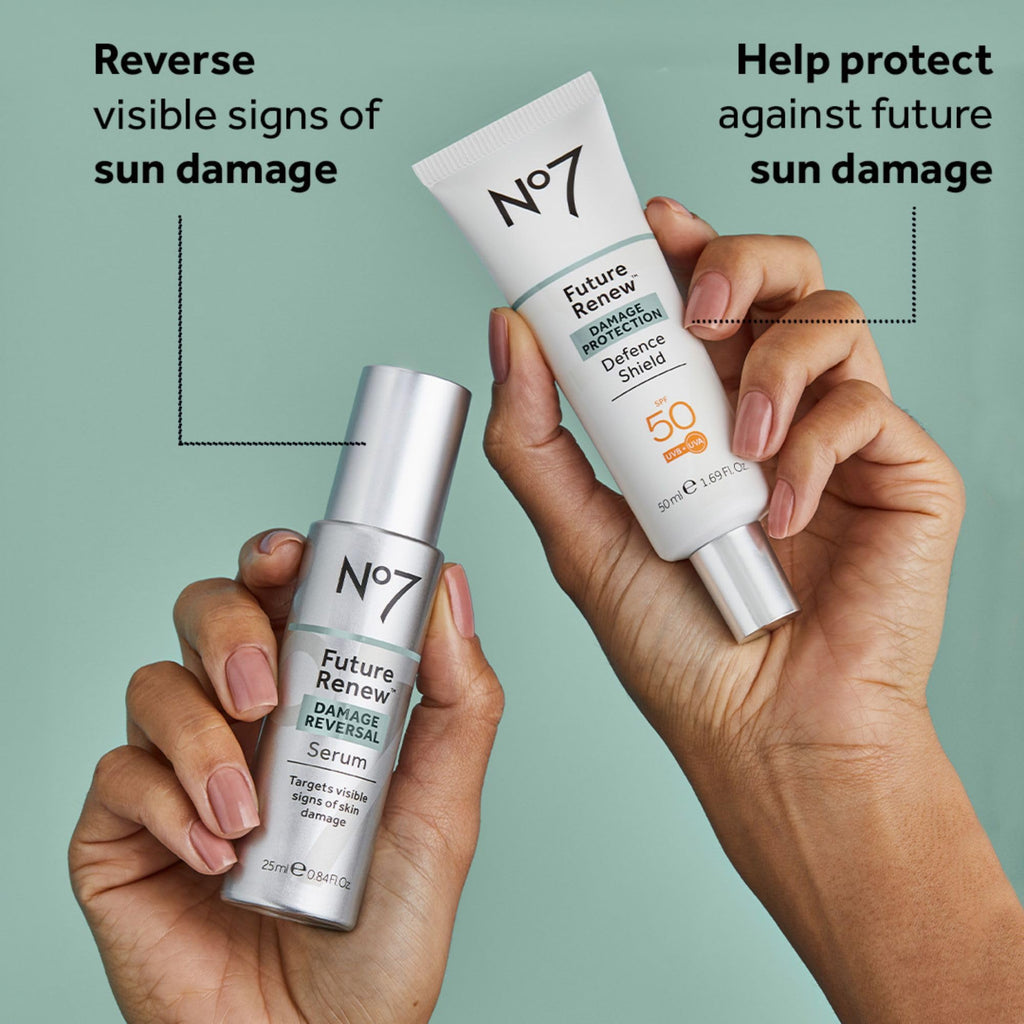 No7 Future Renew Defense Shield SPF 50 – Oil-Free Facial Moisturizer & Sunscreen with Peptides