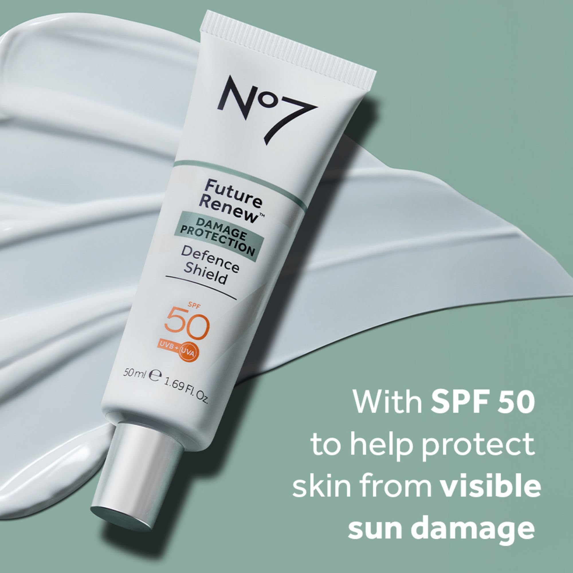 No7 Future Renew Defense Shield SPF 50 – Oil-Free Facial Moisturizer & Sunscreen with Peptides