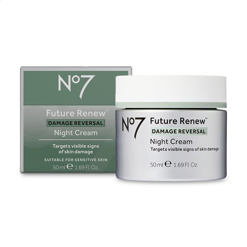 No7 Future Renew Damage Reversal Night Cream – Peptide Night Moisturizer for Dry Skin | 1.69 oz