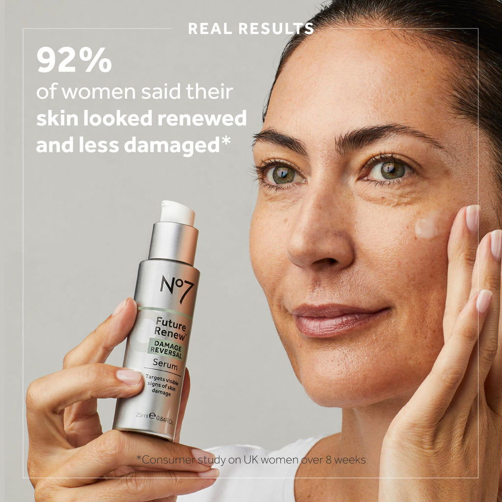 No7 Future Renew Damage Reversal Serum – Hyaluronic Acid + Niacinamide for Glowing Skin | Dermatologist-Approved