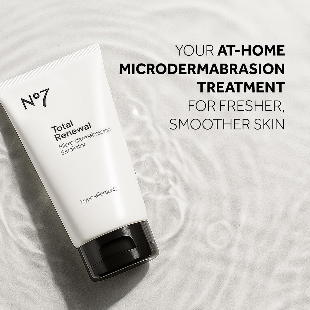No7 Microdermabrasion Total Renewal Face Scrub – Gentle Exfoliator for Sensitive Skin & Even Tone (2.5 oz)