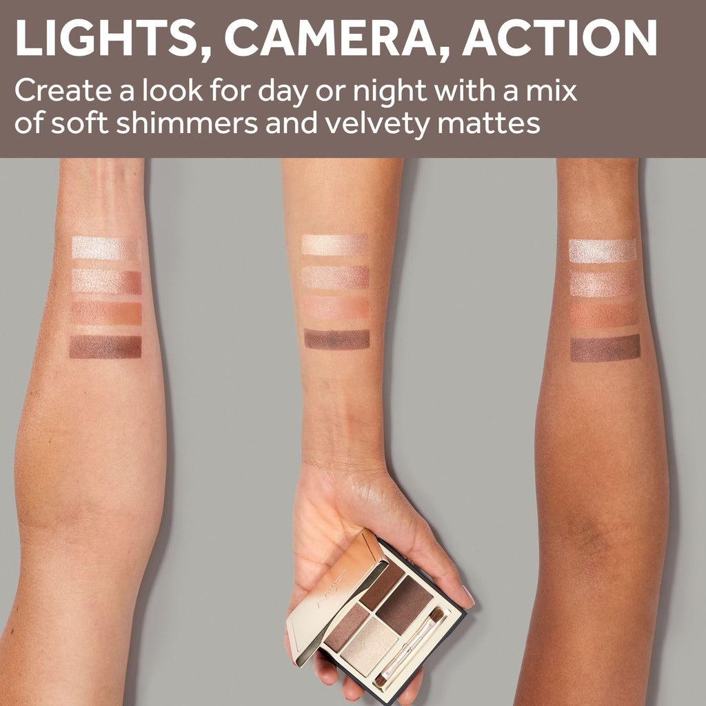 No7 Pro Artist Eyeshadow Palette — High-Pigment 4-in-1 Neutral Matte & Shimmer Shades, Travel-Size With Dual-Ended Brush