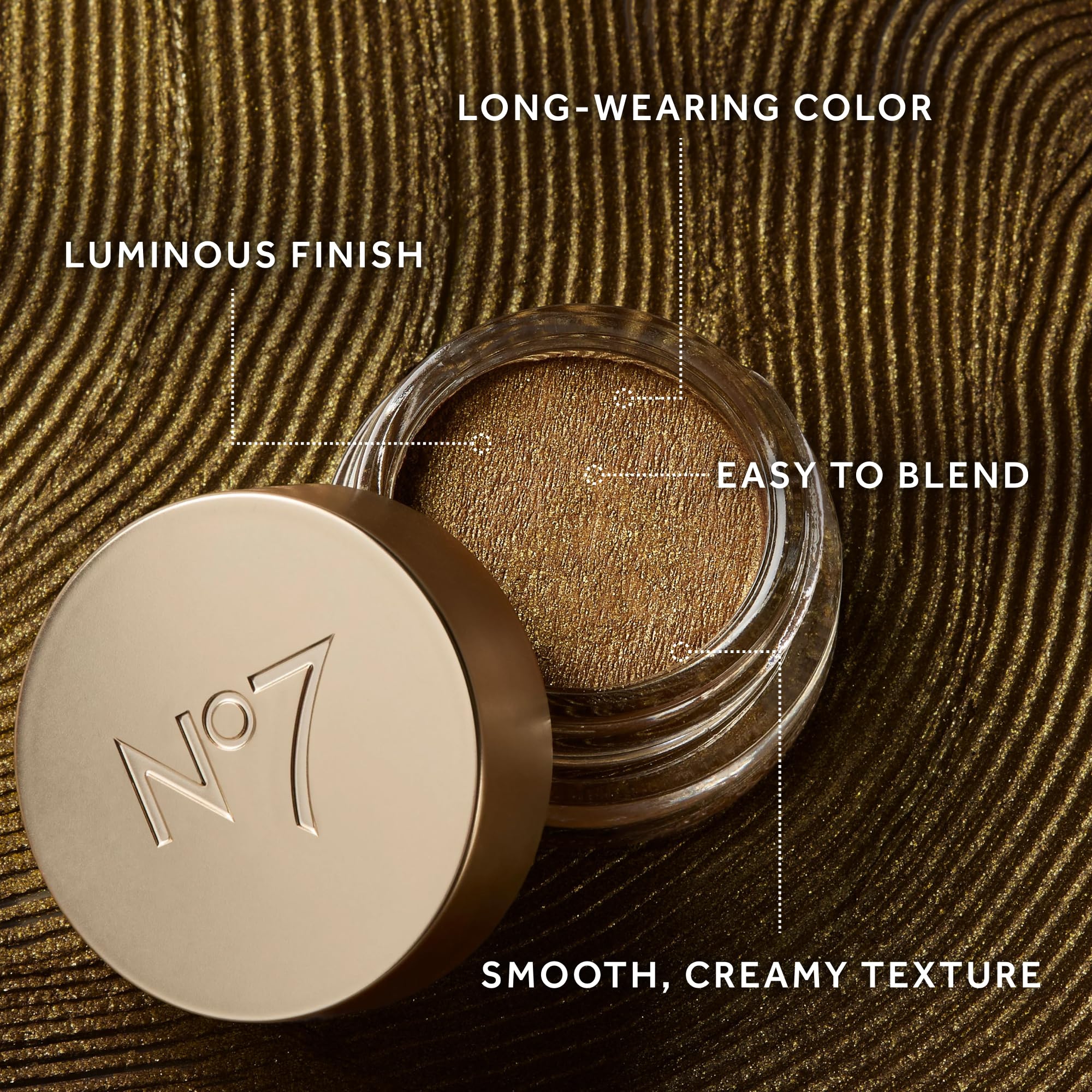 No7 Pro Artist Gilded Glimmer Cream Eyeshadow – Buildable Silk Shimmer (3.4g)
