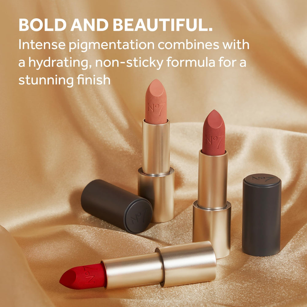 No7 Pro Artist Muse Matte Lipstick – High-Impact Color, Hydrating Matte (0.11 oz)