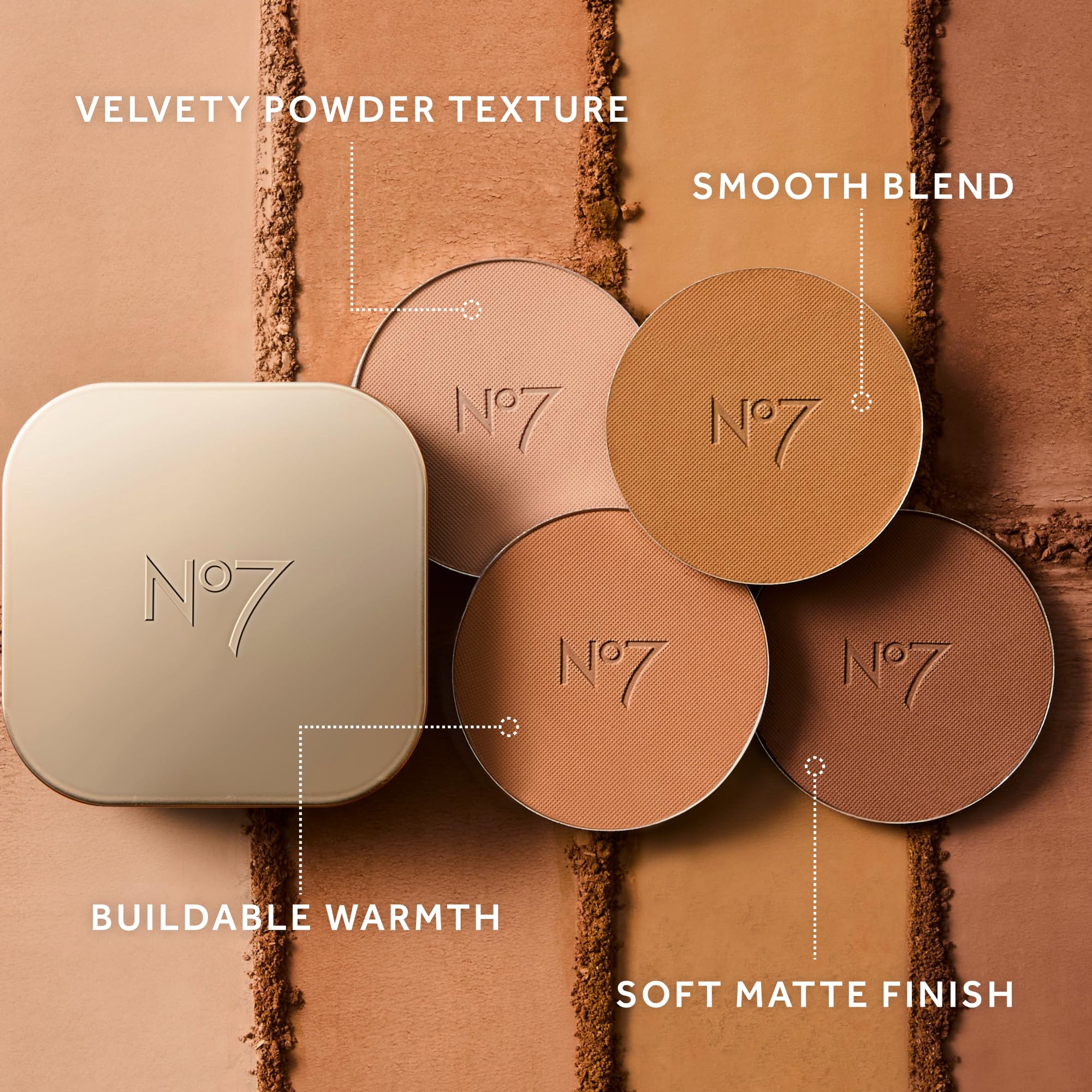 No7 Pro Artist Soft Glow Bronzer Powder – Lightweight Matte Bronzer for Natural Sun-Kissed Warmth