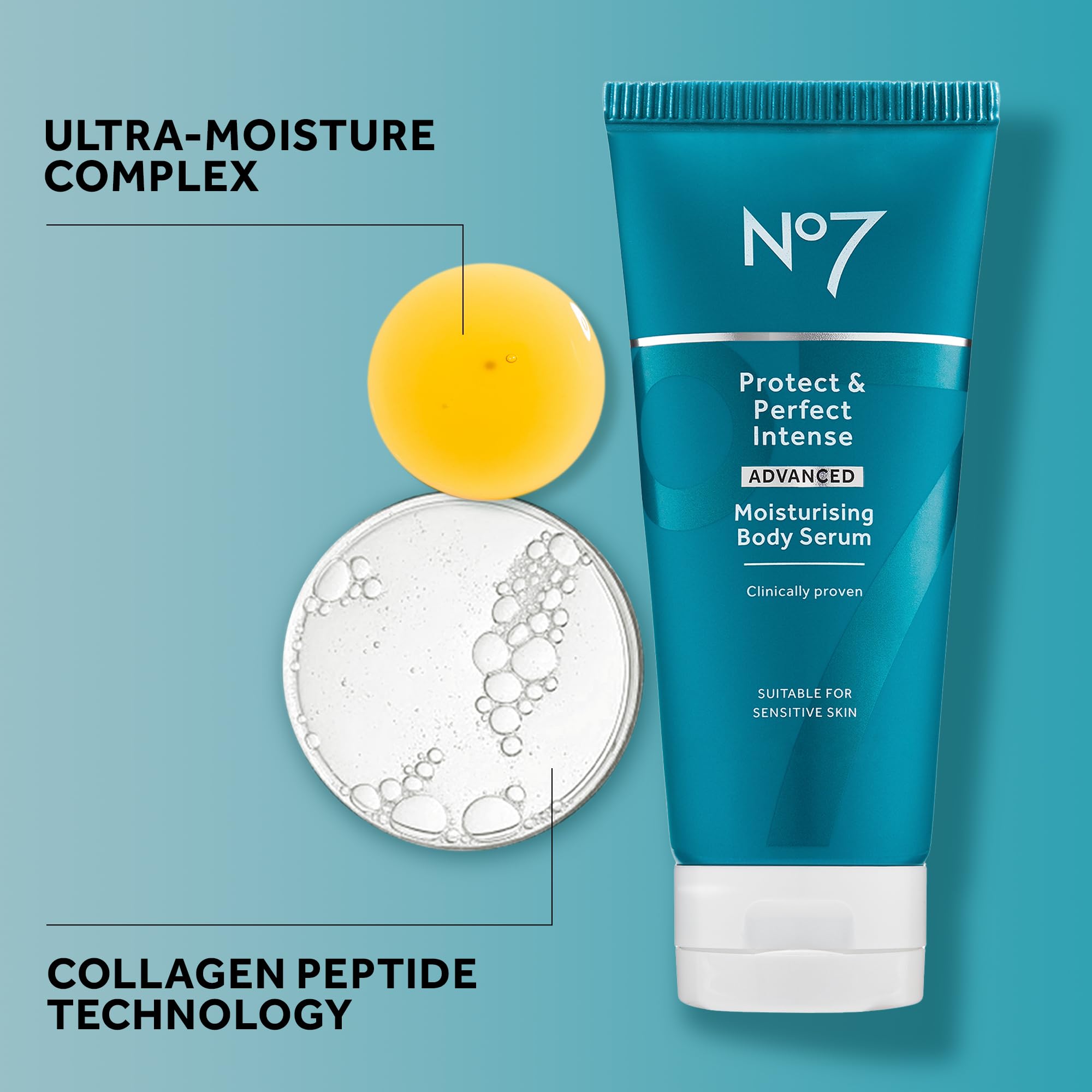 No7 Protect & Perfect Intense Advanced Body Serum – Hyaluronic Acid, Argan Oil, Collagen Peptides, 6.7 oz