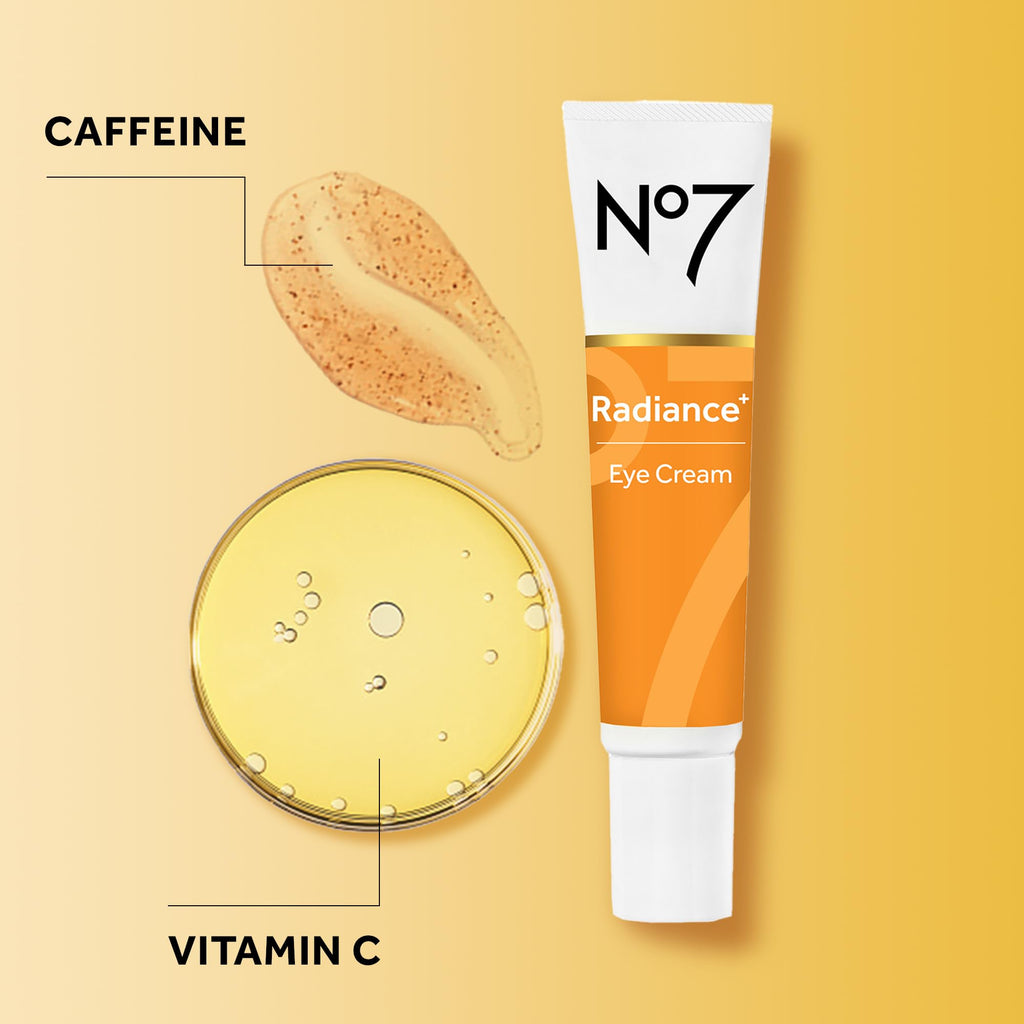 No7 Radiance+ Roll & Glow Eye Cream — Vitamin C + Caffeine Eye Roller for Bright, Refreshed Under-Eyes (15ml)