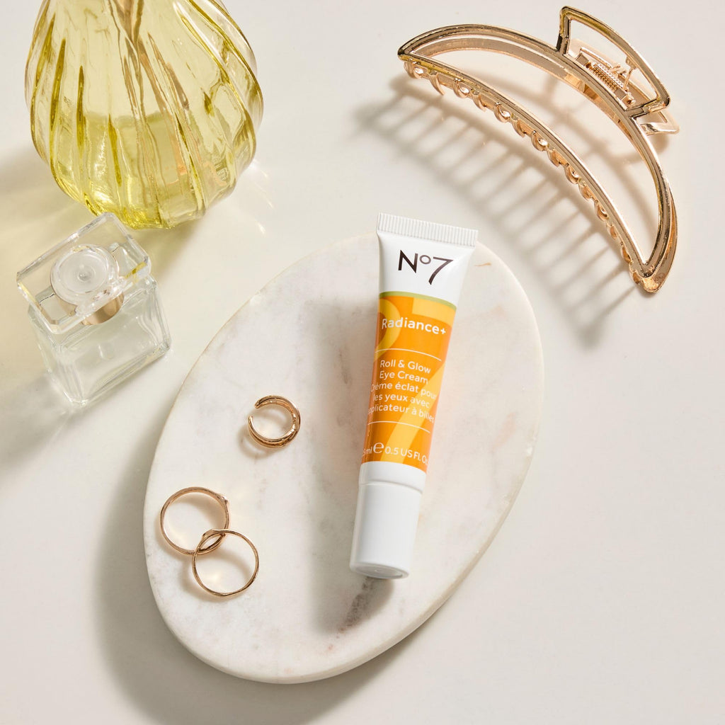 No7 Radiance+ Roll & Glow Eye Cream — Vitamin C + Caffeine Eye Roller for Bright, Refreshed Under-Eyes (15ml)