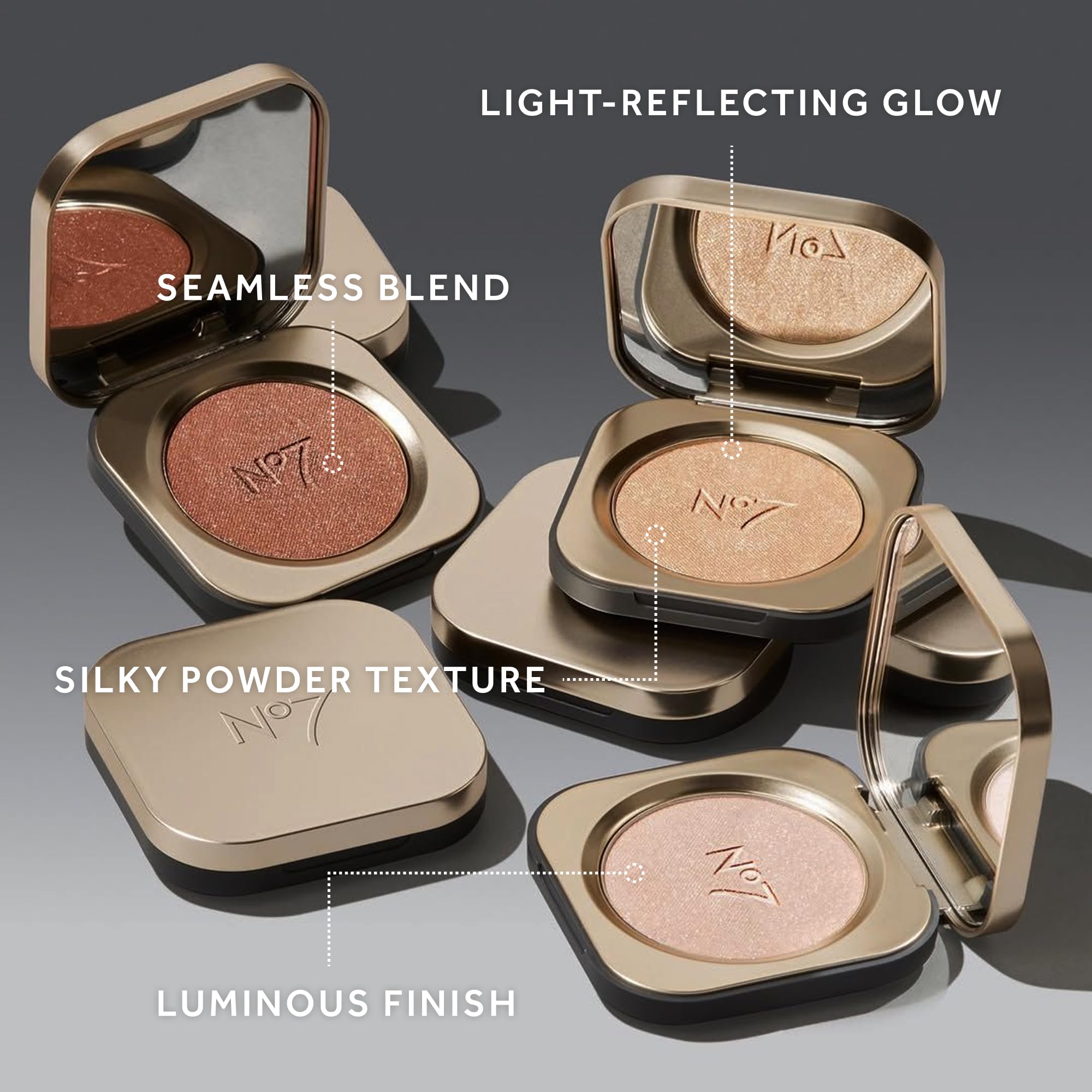 No7 Radiant Glow Powder Highlighter – Bronze Silk (5g) | Lightweight, Buildable Dewy Shine