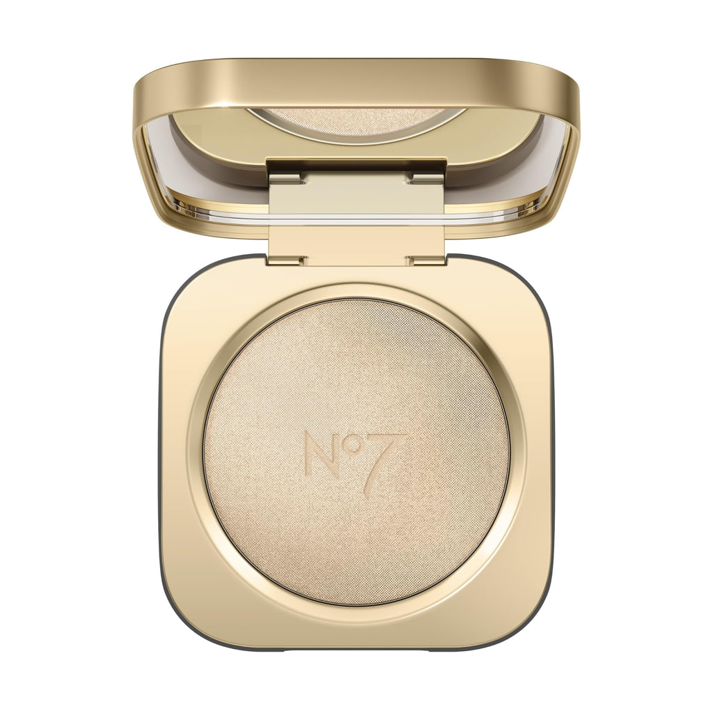 No7 Radiant Glow Powder Highlighter – Lightweight, Buildable Dewy Shine (Gold Silk 5g)