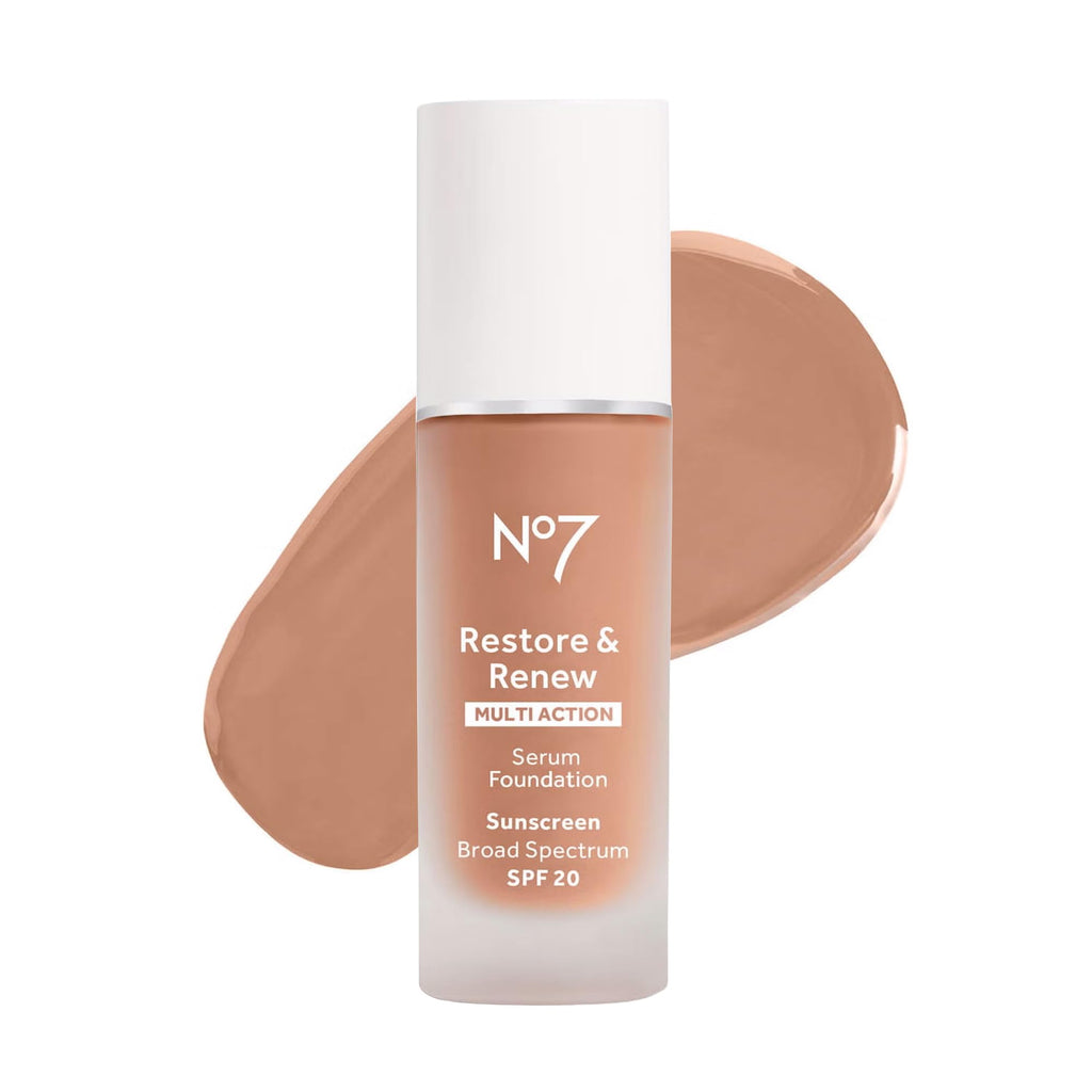 No7 Restore & Renew Serum Foundation - Wheat | SPF 20, Medium Coverage