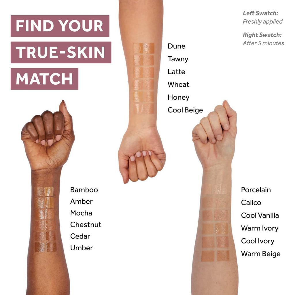 No7 Restore & Renew Multi Action Serum Foundation Calico – Medium Coverage with Vitamin C, Vitamin E & Collagen, SPF 20