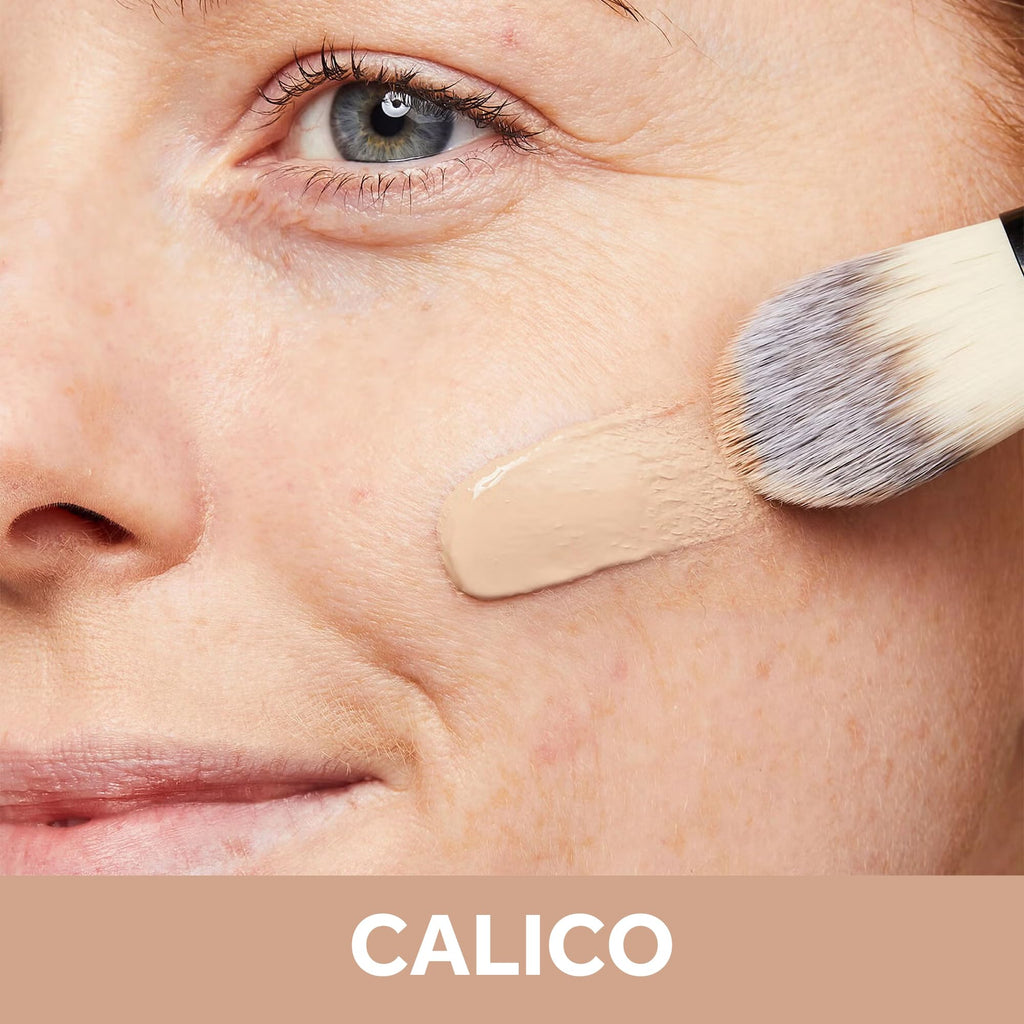 No7 Restore & Renew Multi Action Serum Foundation Calico – Medium Coverage with Vitamin C, Vitamin E & Collagen, SPF 20