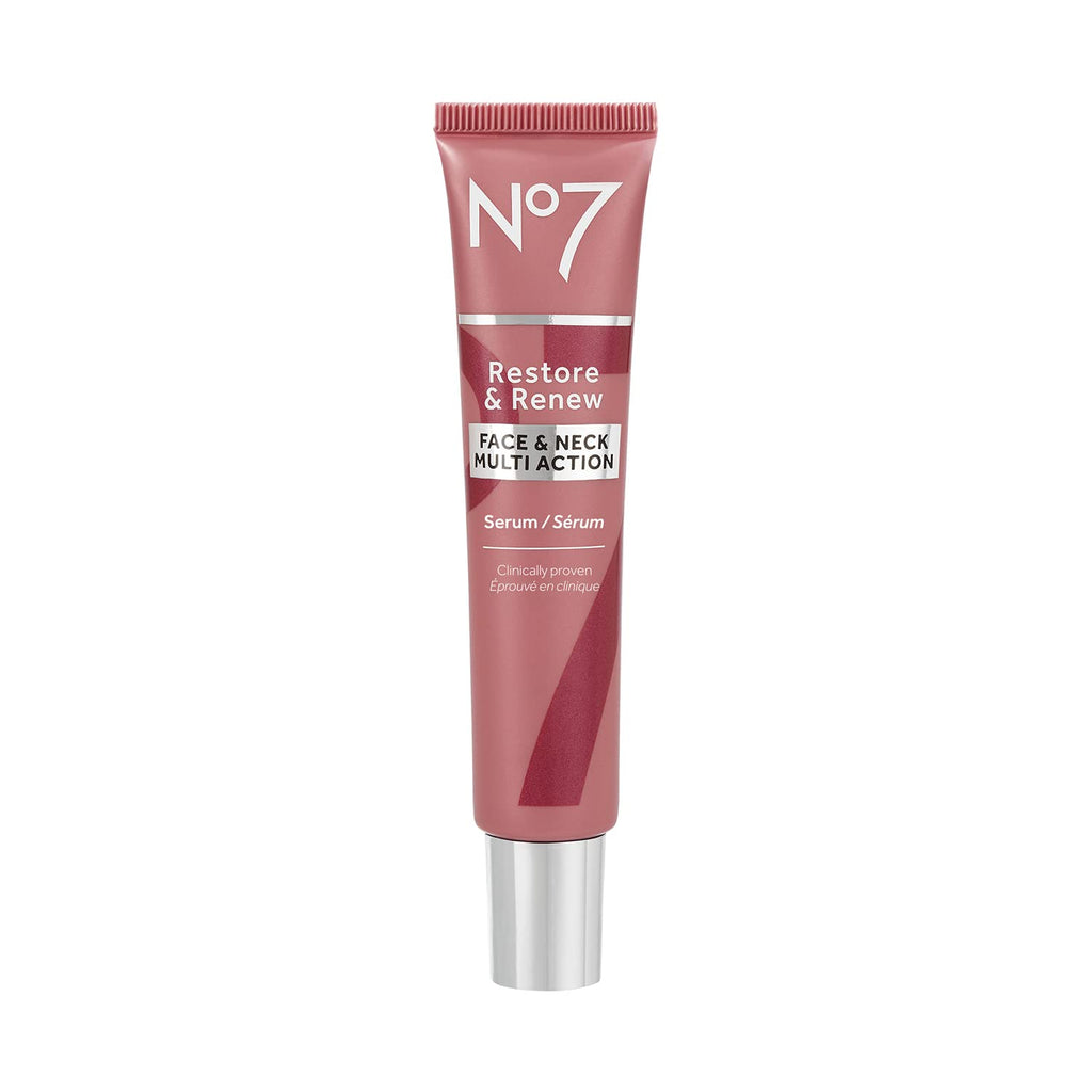 No7 Restore & Renew Multi-Action Serum – Firming Face & Neck, Hibiscus Peptides & Hyaluronic Acid