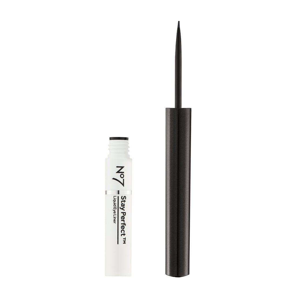 No7 Stay Perfect Liquid Eye Liner Black — 24h Smudge-Proof Precision (Pack of 2)