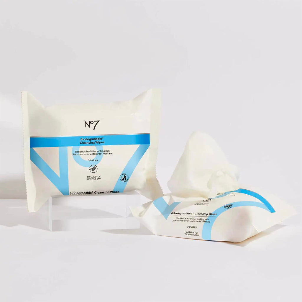No7 Biodegradable Cleansing Wipes – Waterproof Mascara Remover & Makeup Cleanser