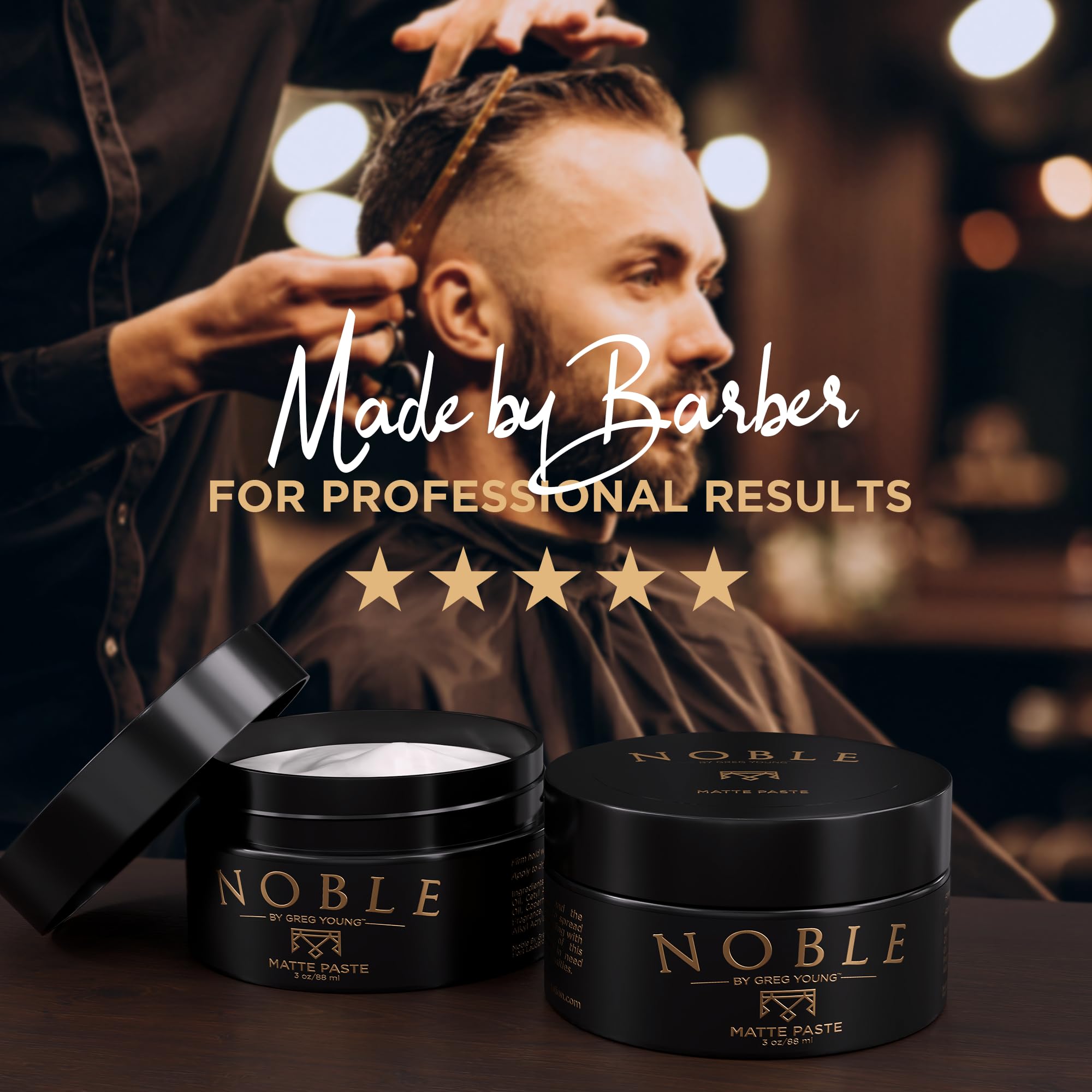 Noble By Greg Young - Strong Hold Matte Hair Paste | Flexible & Long-Lasting Style