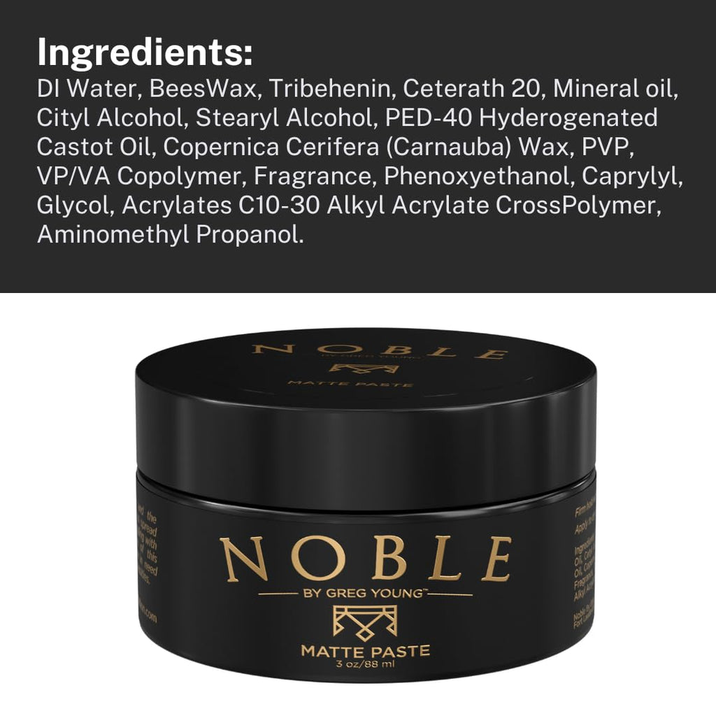 Noble By Greg Young - Strong Hold Matte Hair Paste | Flexible & Long-Lasting Style
