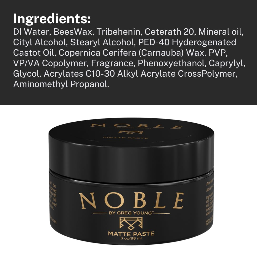 Noble By Greg Young - Strong Hold Matte Hair Paste | Flexible & Long-Lasting Style
