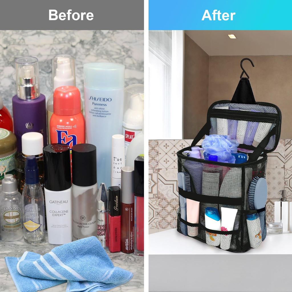 NOBLIGOAL Dorm Shower Caddy: Large-Capacity Mesh with Hanging Hook