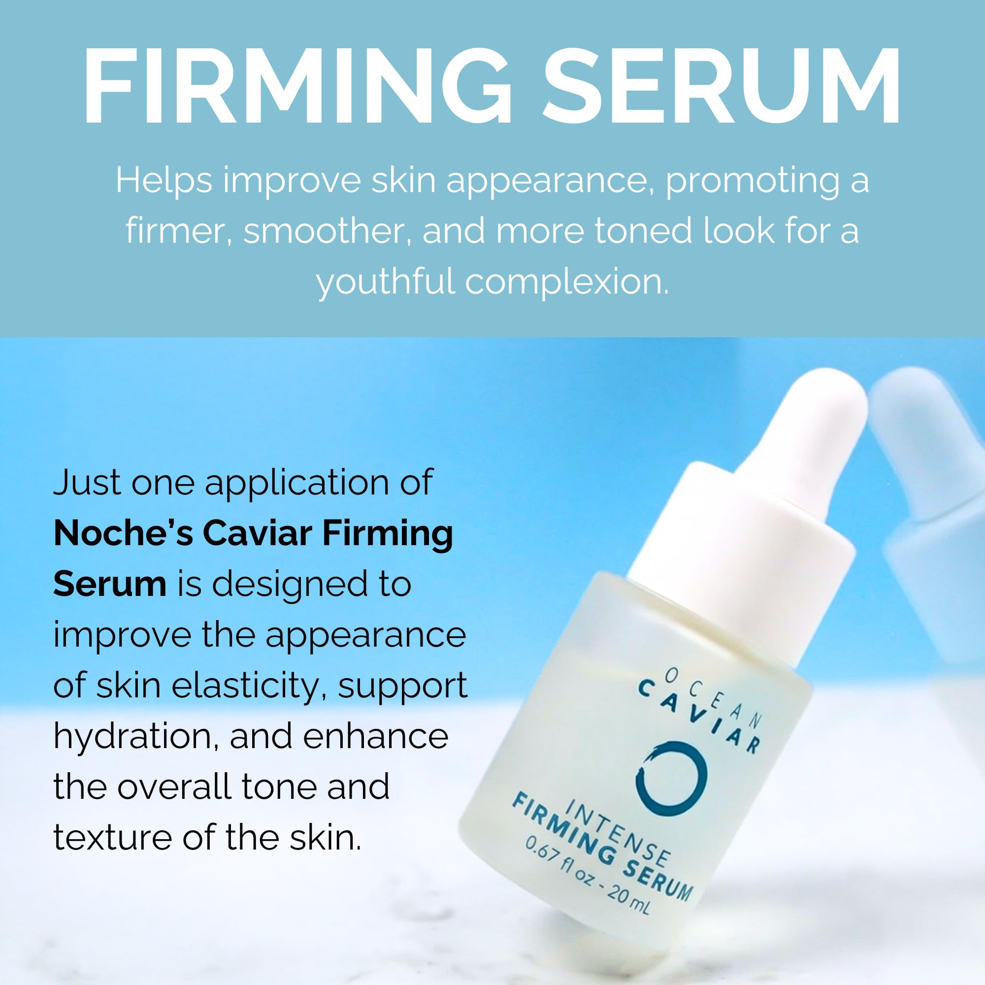 Noche Y Dia Caviar Intense Firming Serum – Anti-Aging Face Serum with Vitamin E (20 mL)
