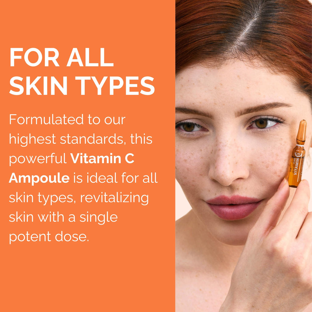 Noche Y Dia Vitamin C Ampoule Oil | Anti-Aging Face Serum with Ascorbic Acid | Hydrate, Firm & Boost Collagen | 12x2mL