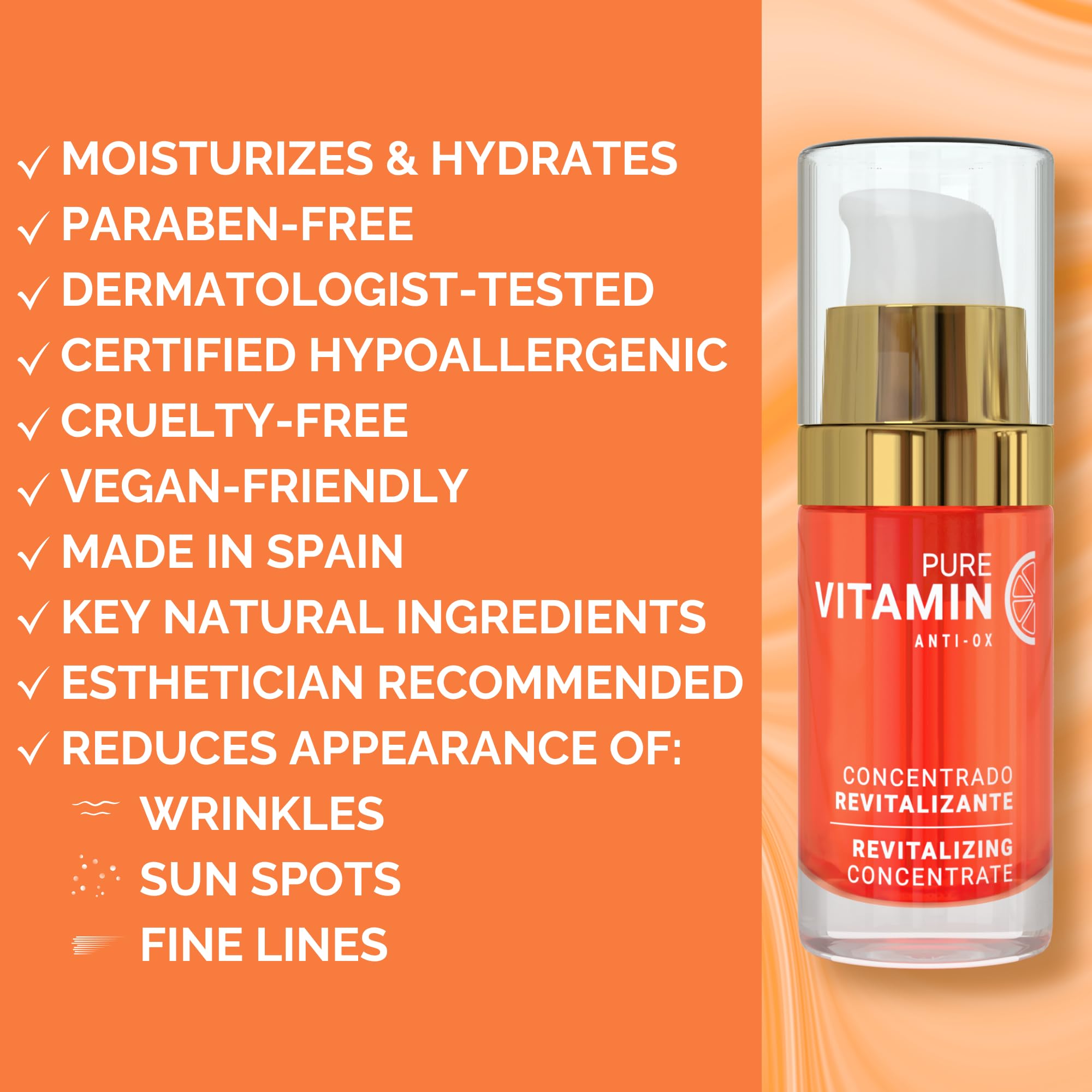 Noche Y Dia Vitamin C Serum for Mature Skin • Hydrates, Firms & Sun Spot Targeting – Made in Spain (30mL)