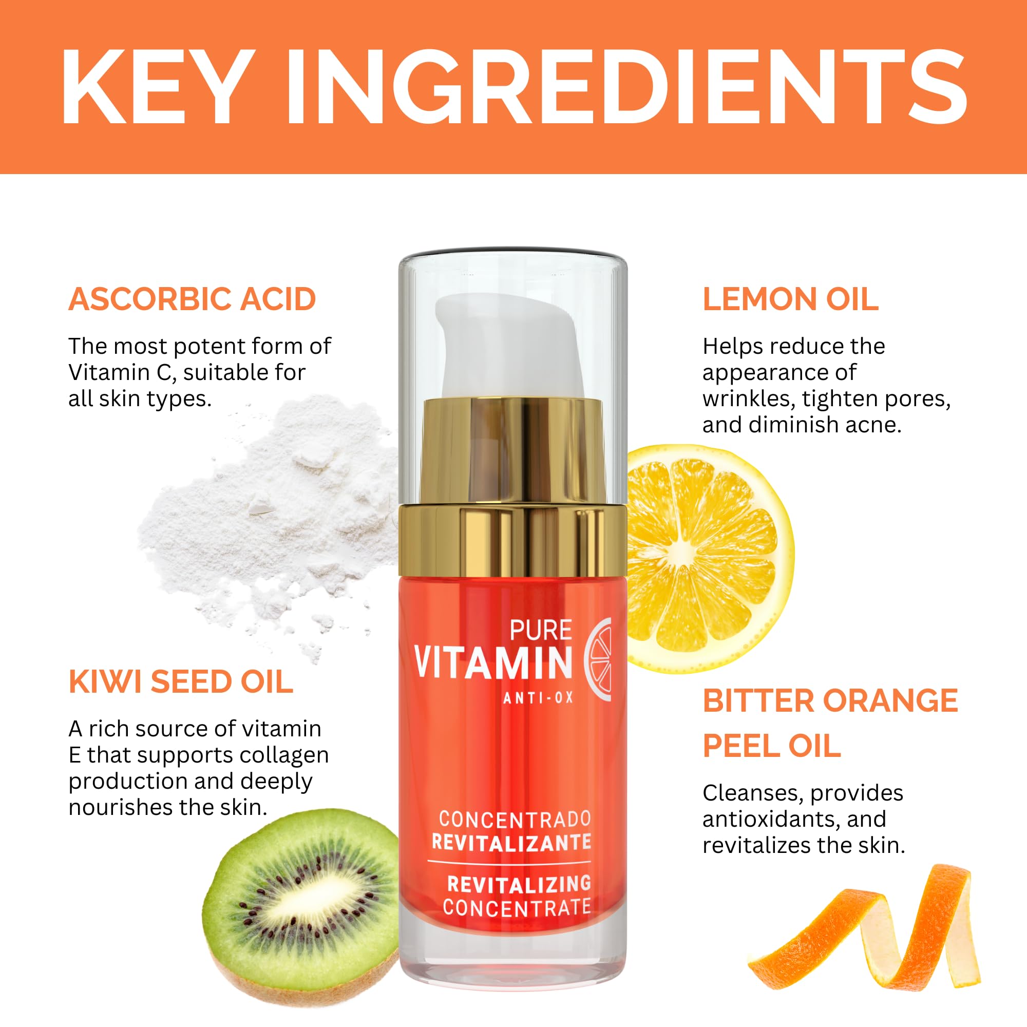 Noche Y Dia Vitamin C Serum for Mature Skin • Hydrates, Firms & Sun Spot Targeting – Made in Spain (30mL)
