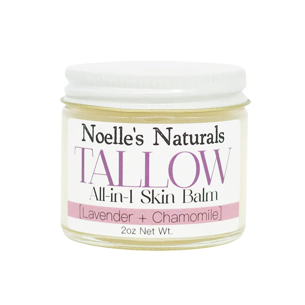 Noelle's Naturals Organic Tallow Balm - Lavender Chamomile, 2oz Jar | All-In-One Skin Moisturizer