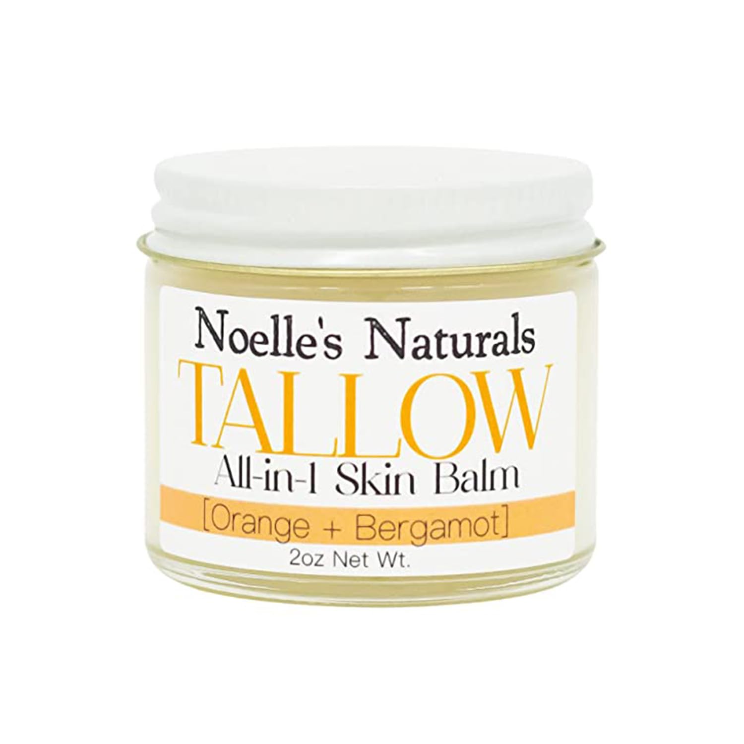 Noelle's Naturals Tallow Balm – 100% Organic Grass-Fed Tallow, Orange Bergamot, 2oz