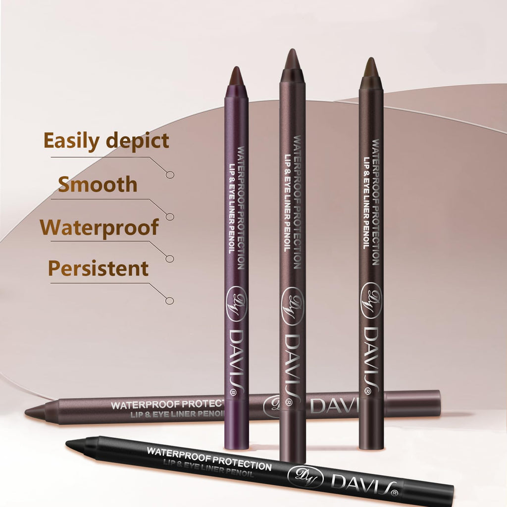 Noerrors Gel Eyeliner Pencil Set – 5 Colors, Waterproof, Long-Lasting, Built-in Sharpener