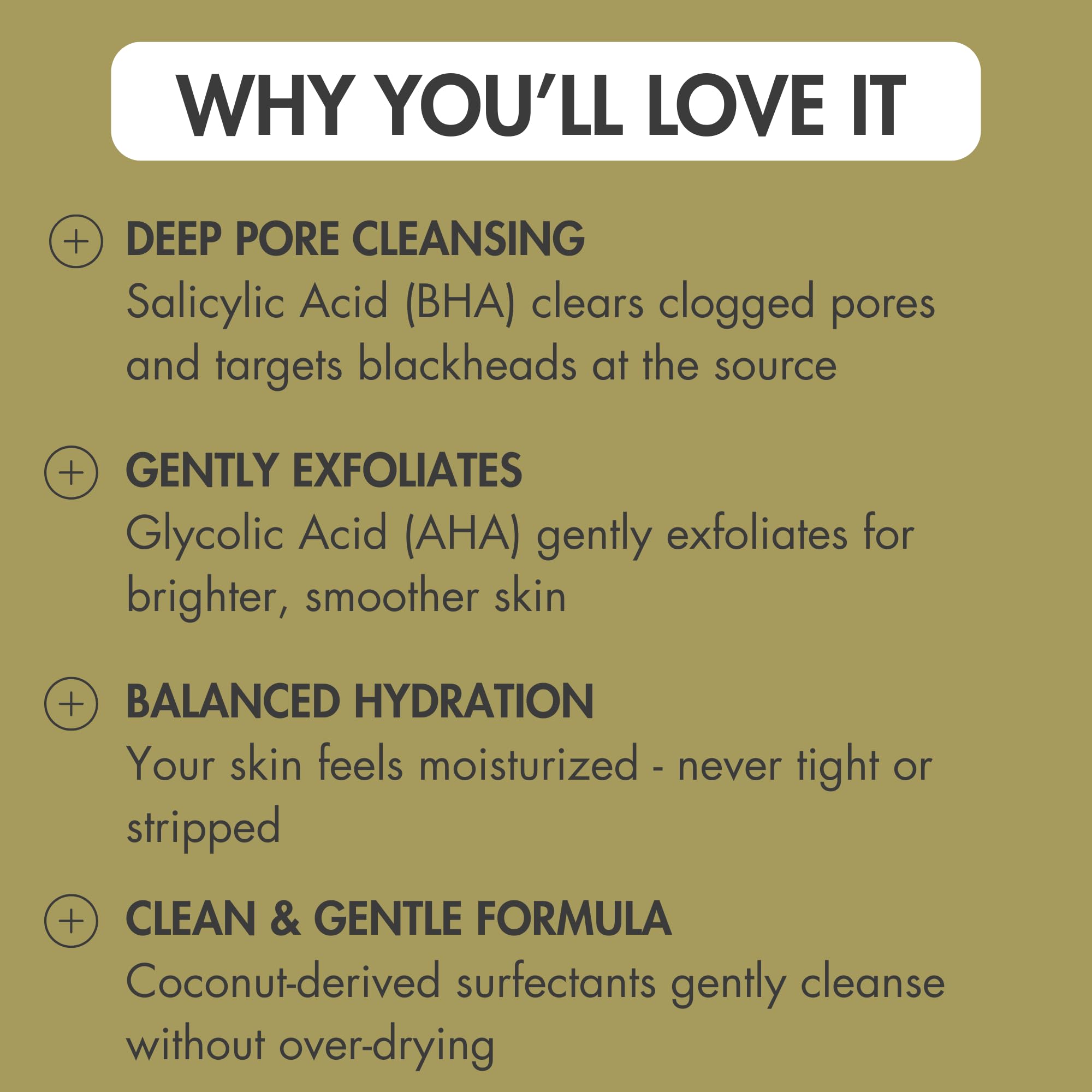 NOLIO BHA Cleanser – Salicylic & Glycolic Acid Face Wash for Oily Skin – 6.7 oz