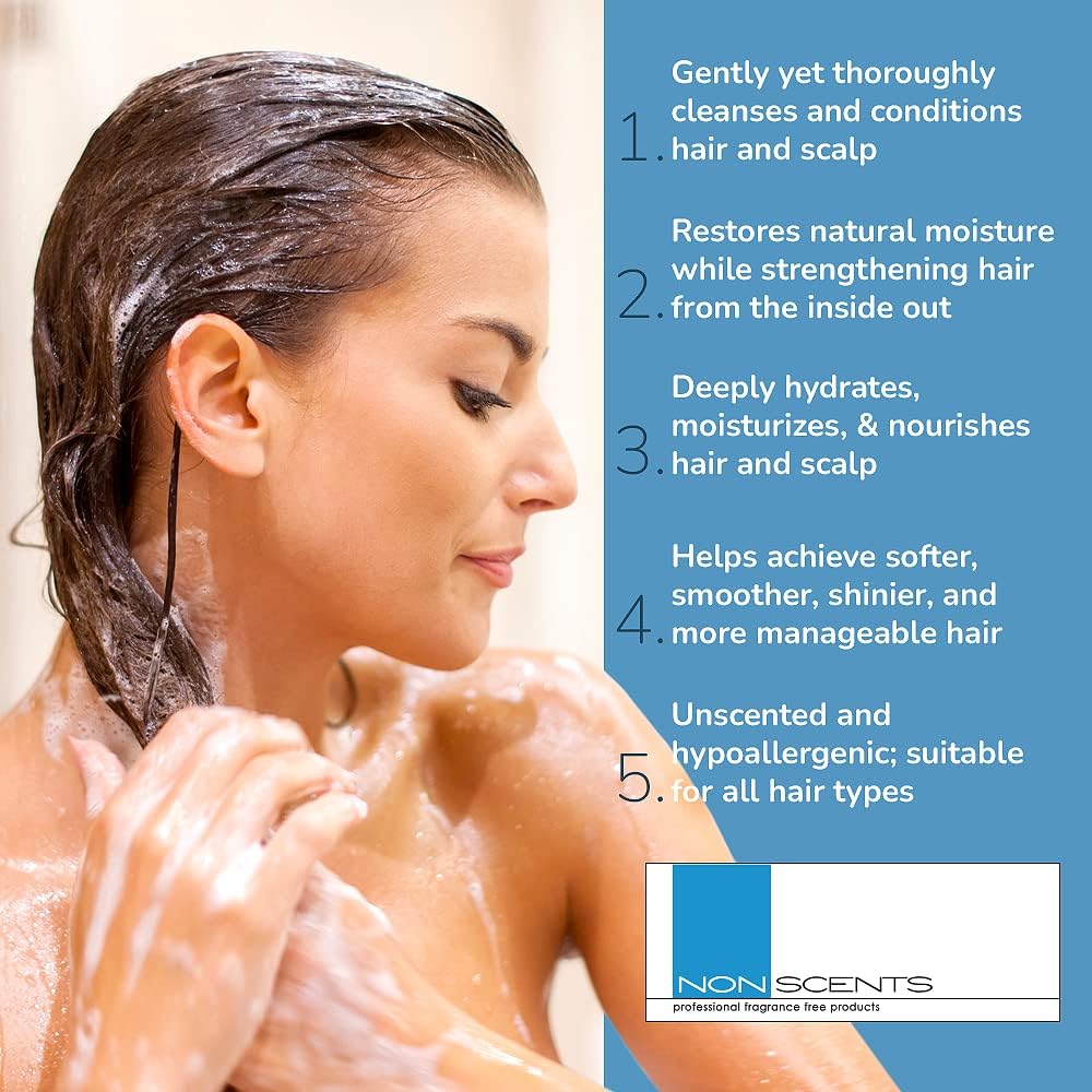 Nonscents Fragrance Free Shampoo – Made in USA, Hydration, Keratin & Silk Amino Acids
