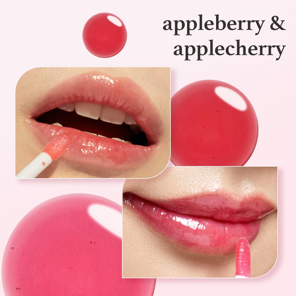 NOONI Korean Lip Oil Set – Appleberry & Applecherry | Long-Lasting Hydrating Lip Glow