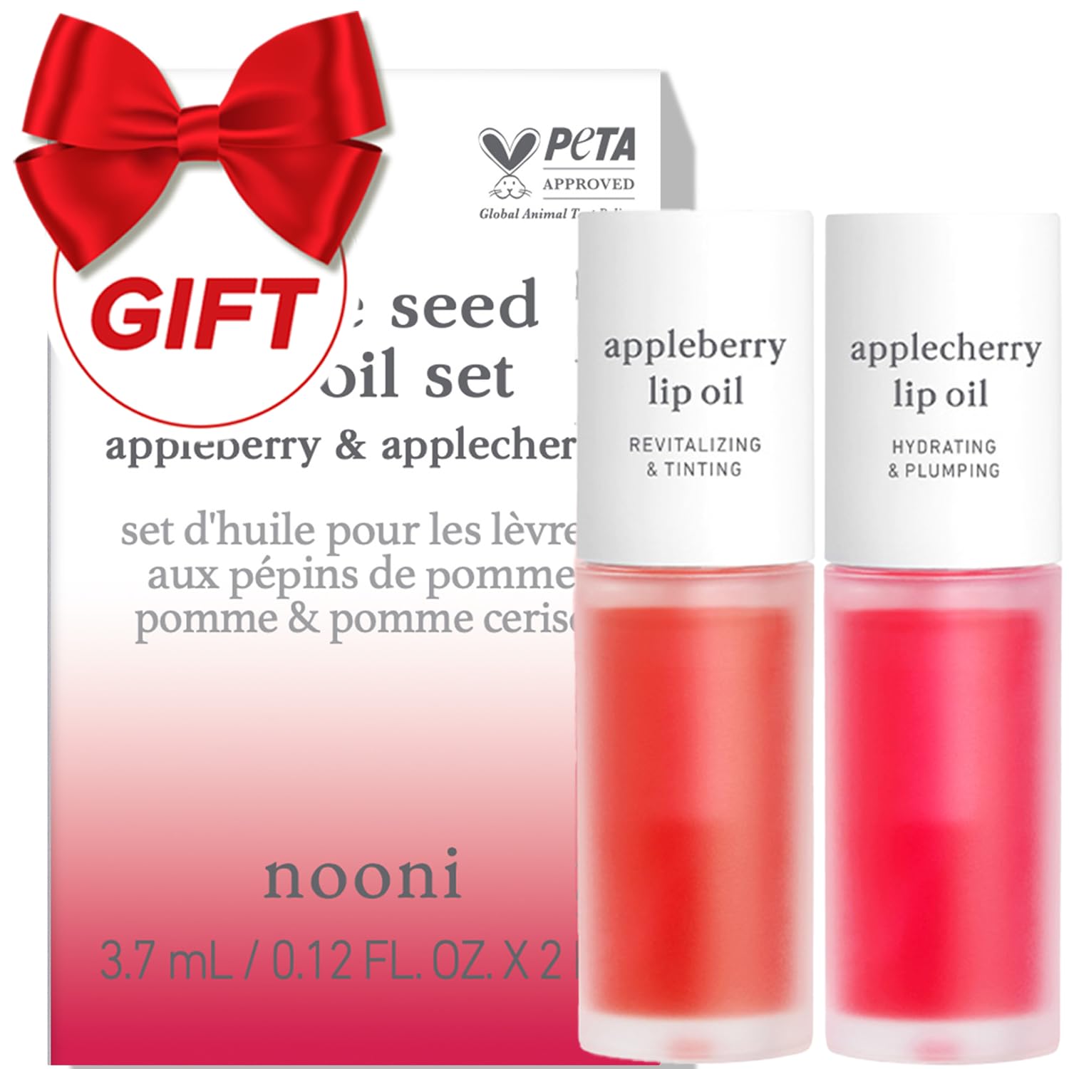 NOONI Korean Lip Oil Set – Appleberry & Applecherry | Long-Lasting Hydrating Lip Glow