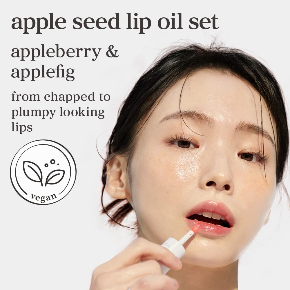 NOONI Lip Oil Set Appleberry & Applefig | Long-Lasting Hydration, Plumping Shine, Tinted Lip Glow